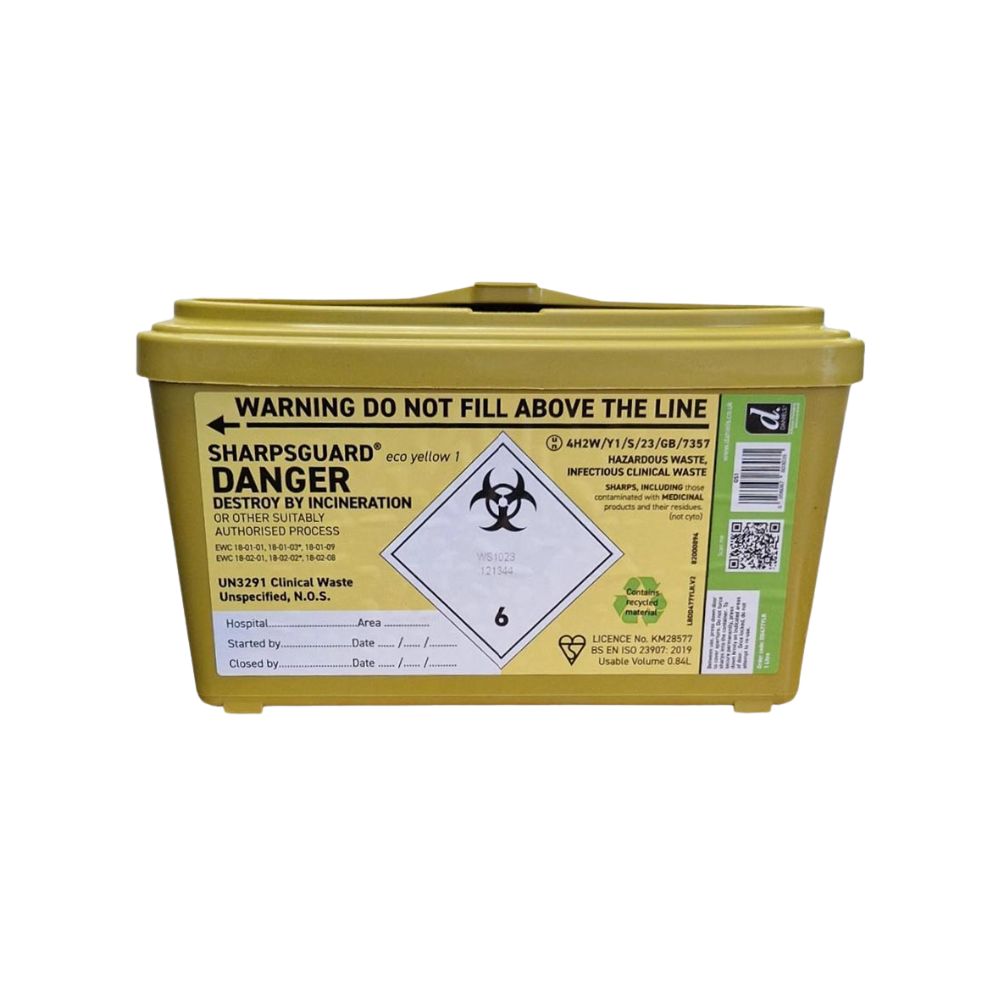 1 liter Sharpsguard Yellow Sharps-binger