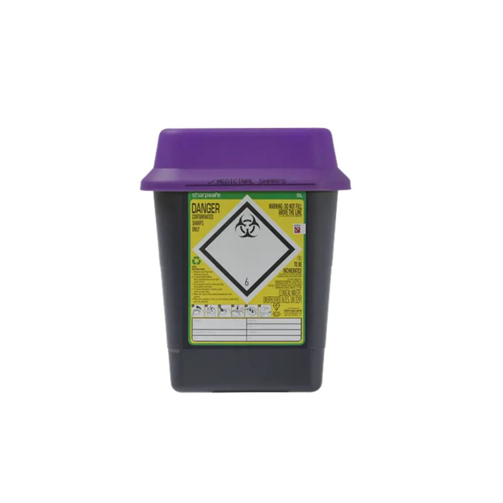 5 liter Sharpsafe lilla avfallsbeholder