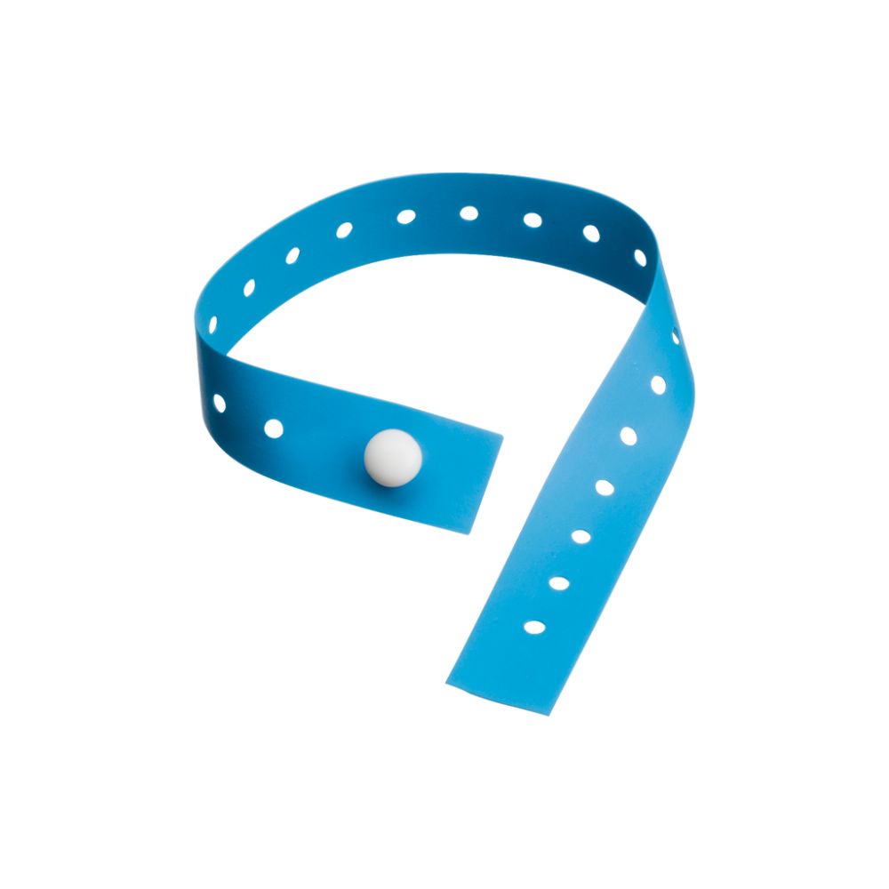 Blå Tourniquet Voksenbånd for engangsbruk med enkeltknappfeste