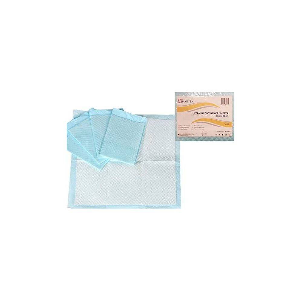 Omnitex 40cm x 60cm Ultra-engangsstolinkontinenslaken Pakke med 25 stk.