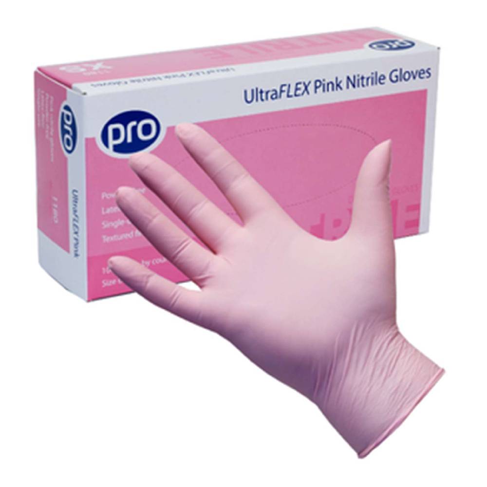 PRO UltraFLEX rosa nitril hanskeeske med 100 stk