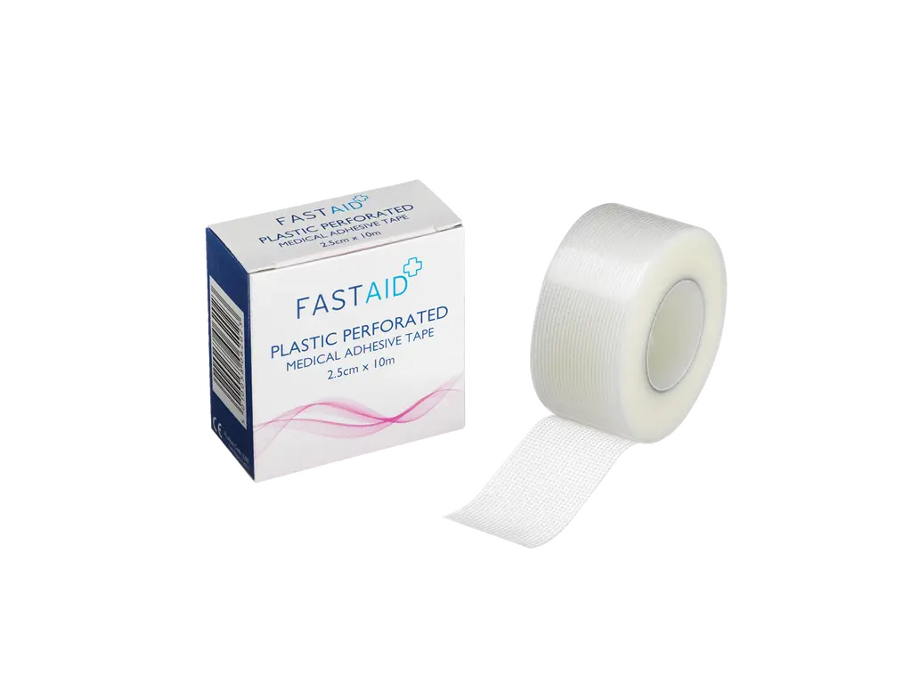 2,5 cm x 10 m Fast Aid Perforert plasttape