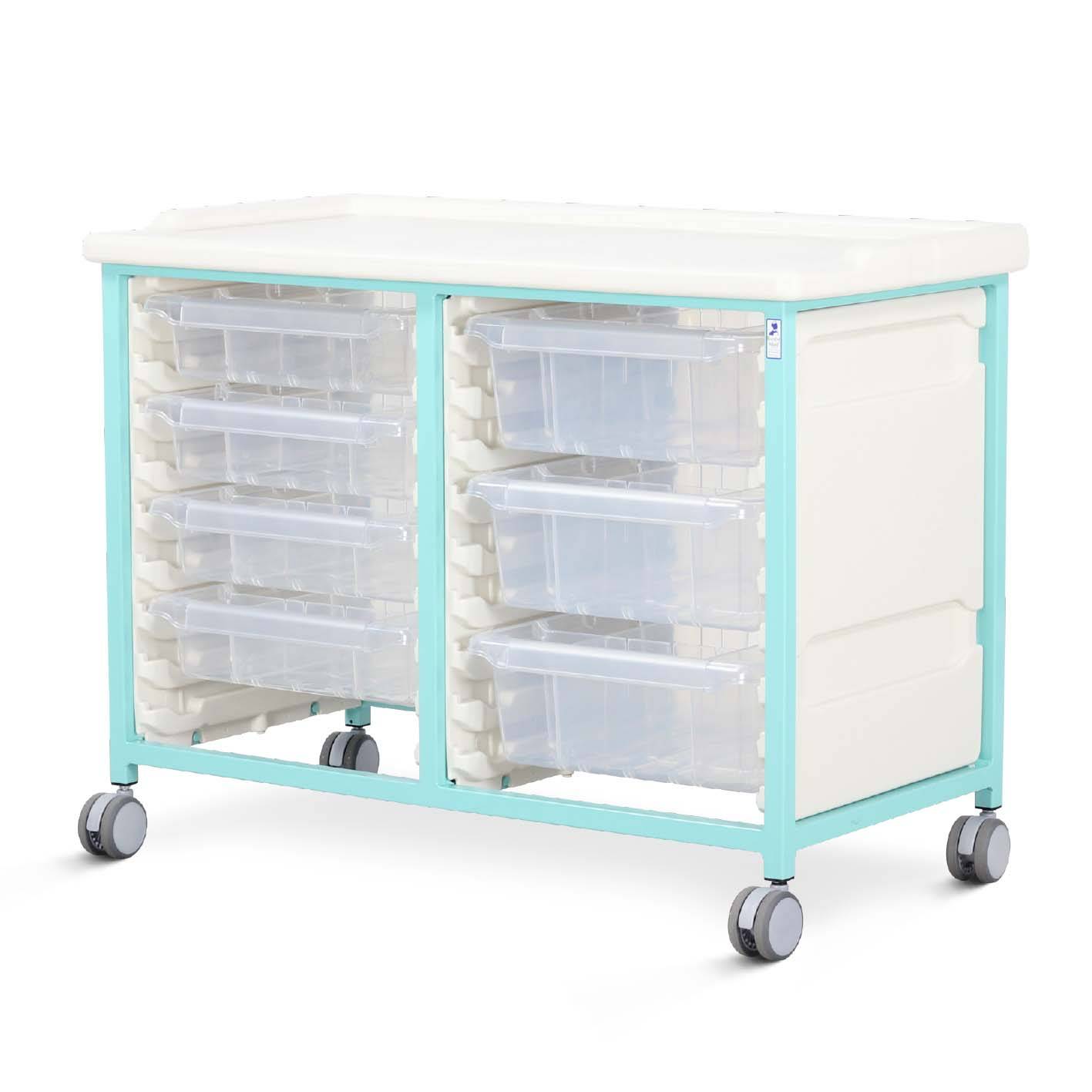 75cm Tray Trolley Double Column Mild Steel Low Level