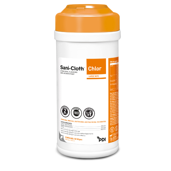 Sani-Cloth® Klor Sporicidal Wipe Tube på 50