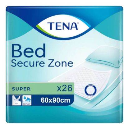 Tena Bed Secure Zone Super Incontinence Bed Pads 60cm x 90 cm Pack of 26 - UKMEDI