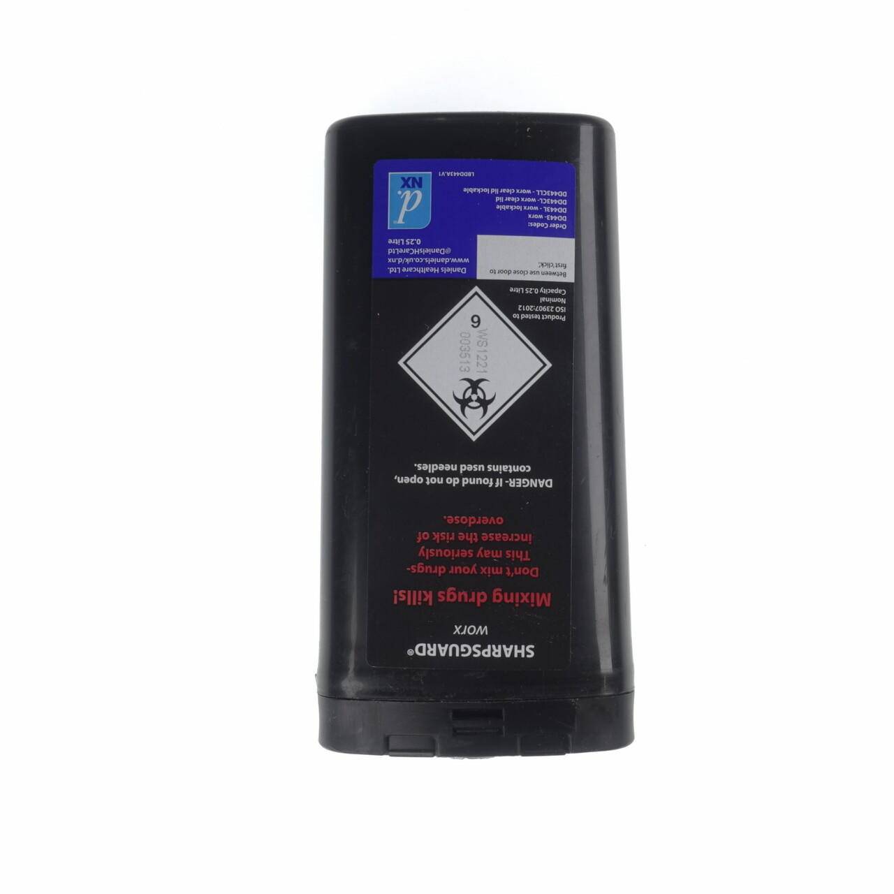 0.25l Sharpsguard Sharps Bin Black DD443 UKMEDI.CO.UK