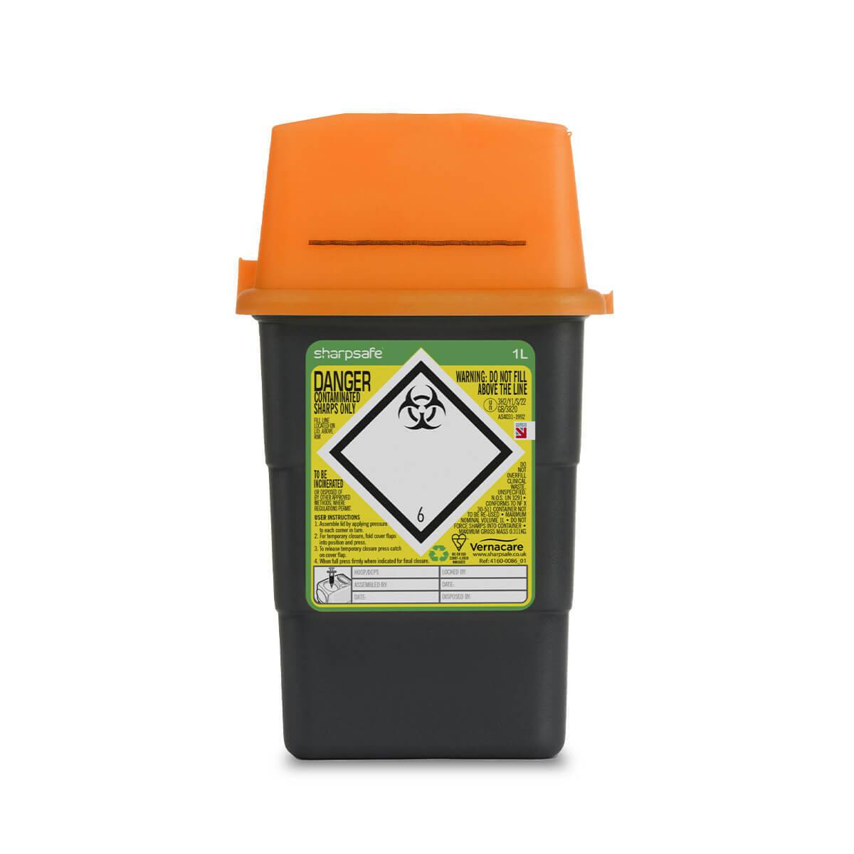 1 liter Sharpsafe oransje skarpe beholder