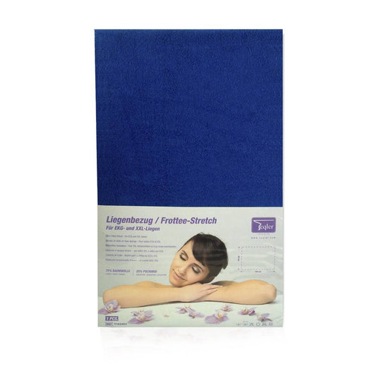 80 x 195 cm Terry Fitted Sheet for Exam & ECG Tables Dark Blue - UKMEDI