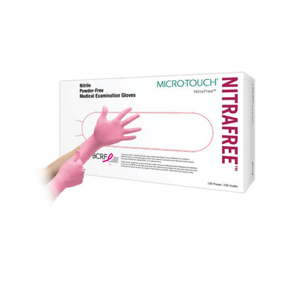 Rosa Ansell Micro-Touch NitraFree nitrilundersøkelseshansker, eske med 100