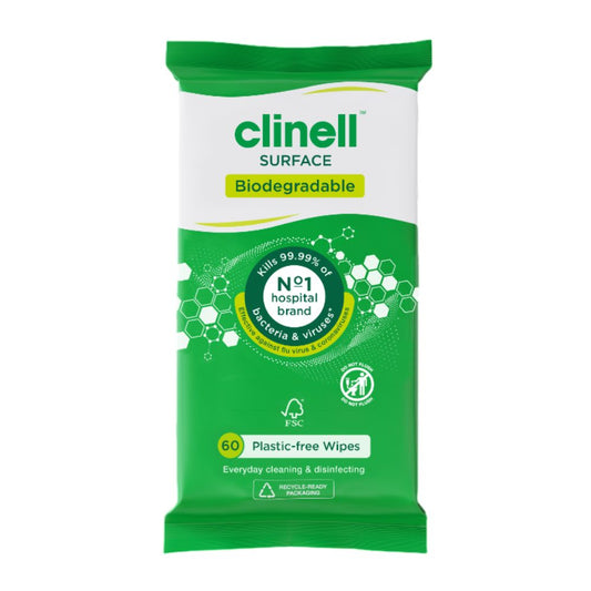 Clinell Universal biologisk nedbrytbare overflateservietter Pakke med 60 stk