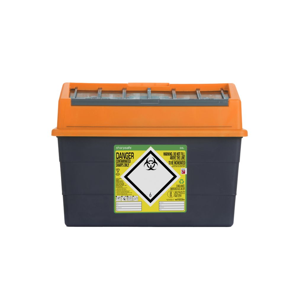 24 liter Sharpsafe oransje avfallsbeholder
