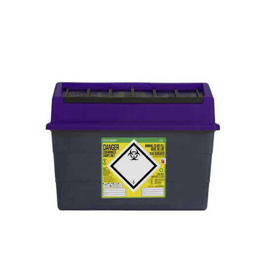 24 liter Sharpsafe lilla avfallsbeholder