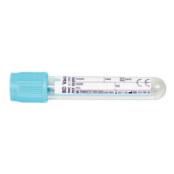 BD Vacutainer 2,7 ml EST Plus Citrate Tube med lyseblå BD Hemogard-lukking