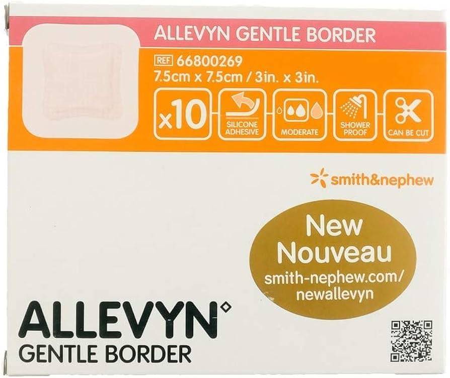 Allevyn Gentle Border 7,5 cm x 7,5 cm selvklebende skumbandasje