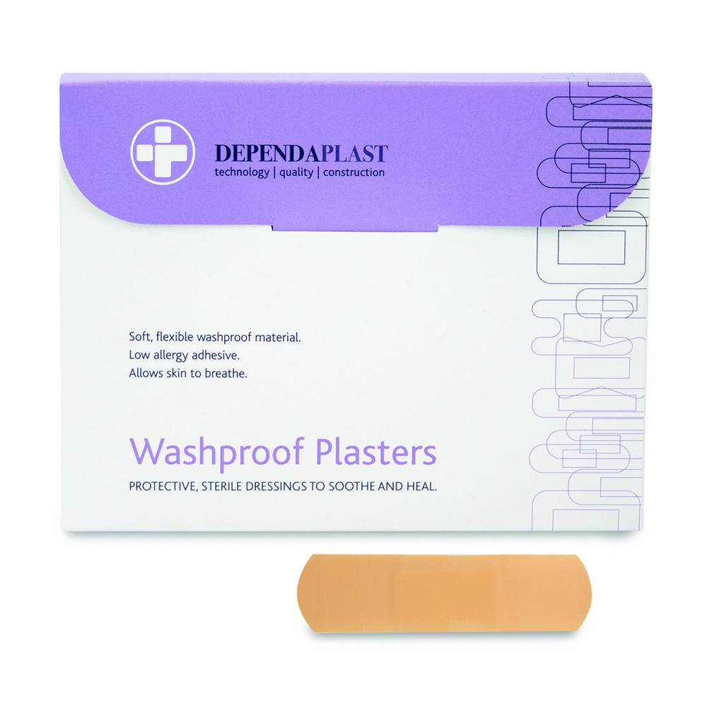 Dependaplast vasketette plaster 7,5 cm x 2,5 cm Eske med 100 stk