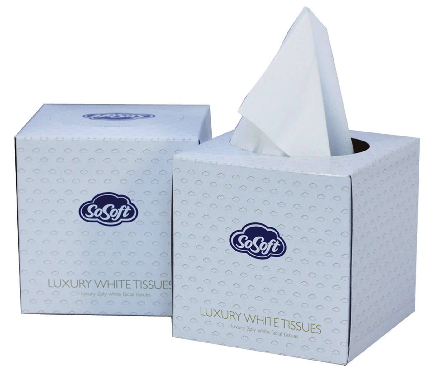 SoSoft Luxury Cube Tissues-eske med 70 stk