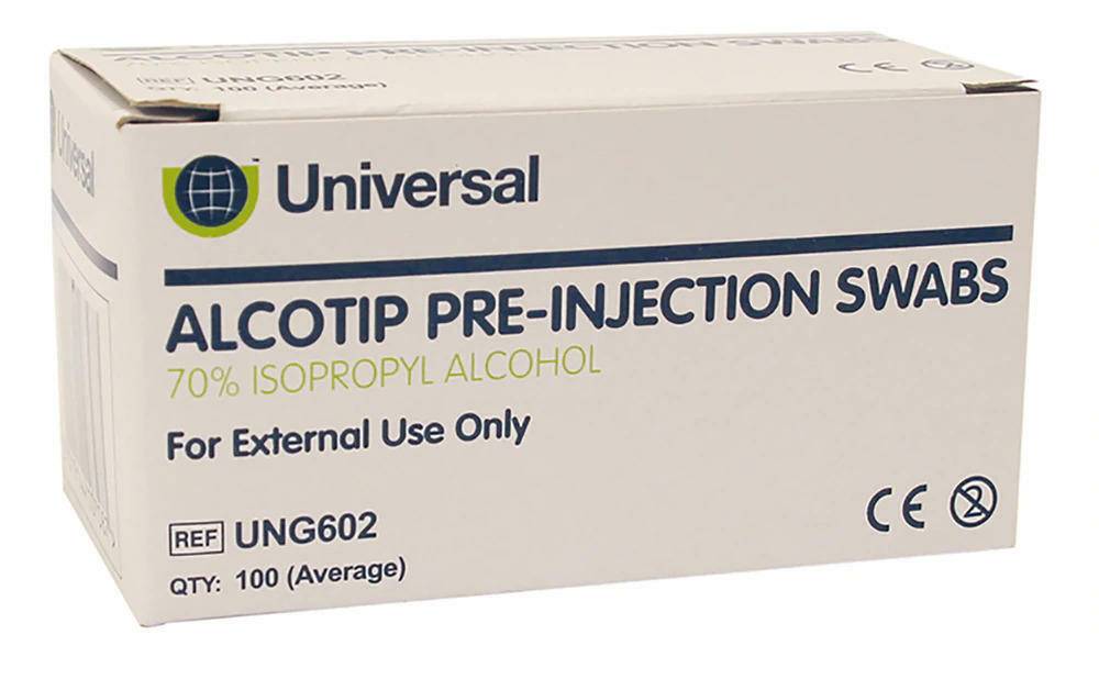 Universal Alcotip Pre-injeksjonsservietter 70 % alkoholservietter