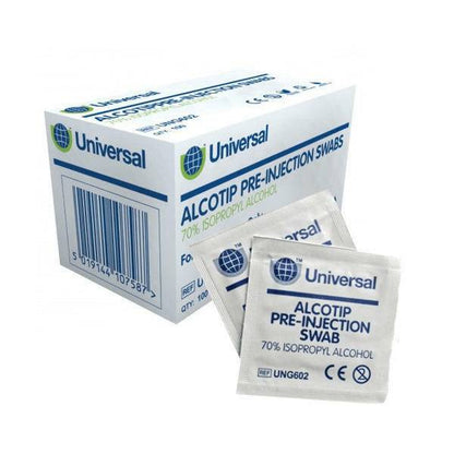 Universal Alcotip Pre-injeksjonsservietter 70 % alkoholservietter