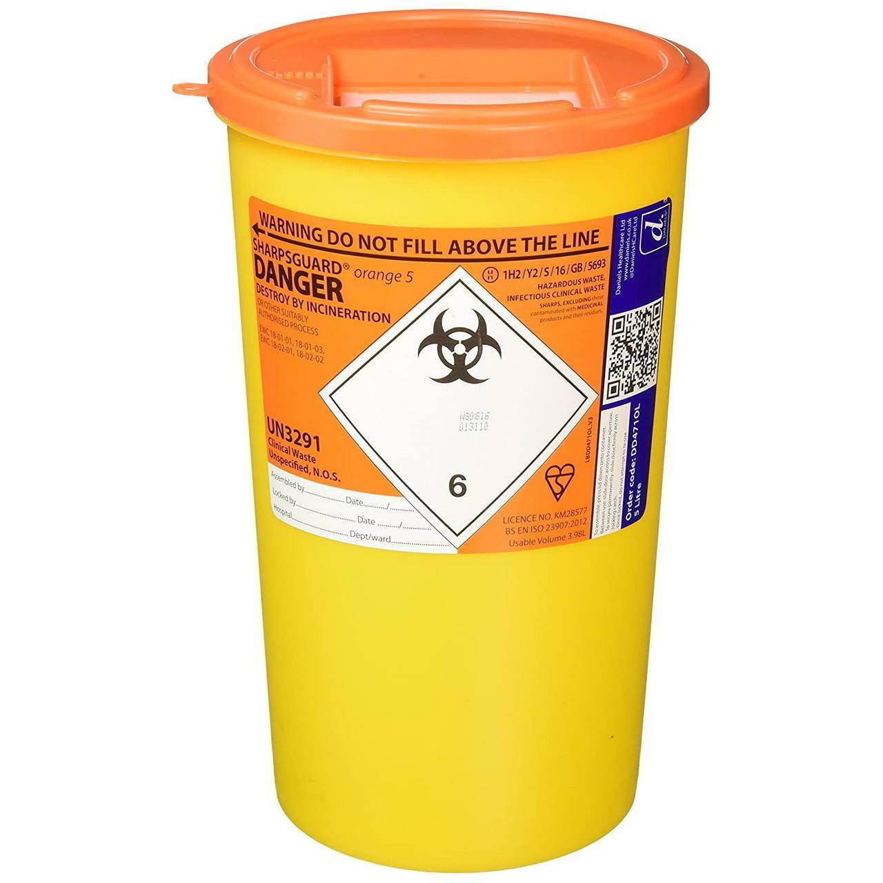 5 liters Sharpsguard Orange Sharps-beholder