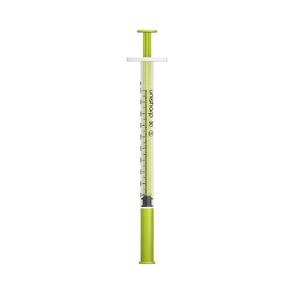 1 ml 0,5 tommer 30 g Lime Unisharp sprøyte og nål u100