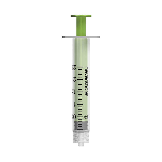 2,5 ml grønne Nevershare Luer Lock-sprøyter