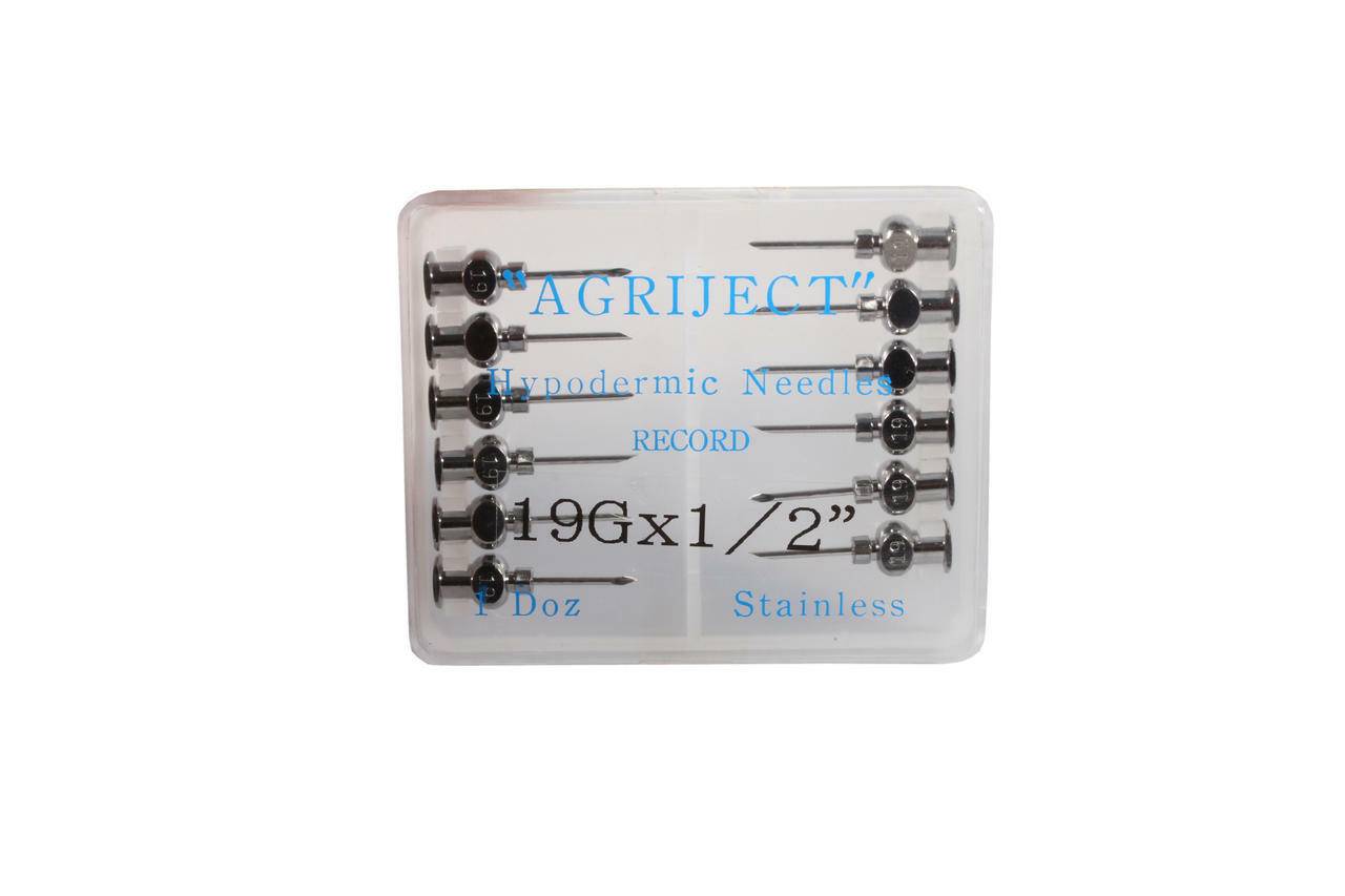 19g 1/2 inch Agriject Record Fit Needles x 12 153230 UKMEDI.CO.UK