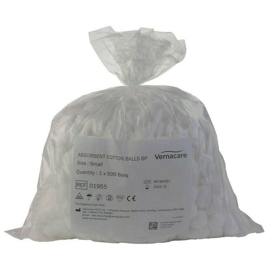 Small Cotton Wool Balls 500 non sterile cottonballs-small UKMEDI.CO.UK