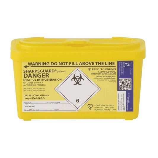 1 liter Sharpsguard Yellow Sharps-binger