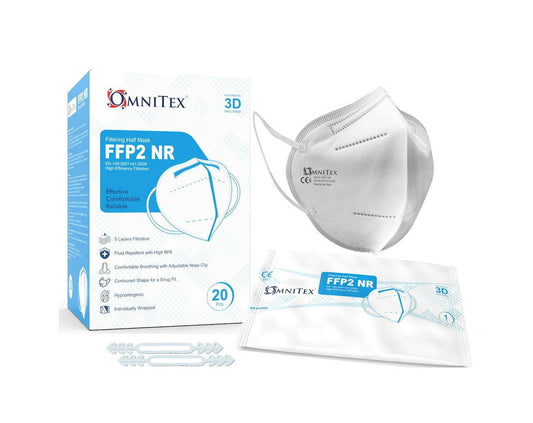 FFP2 Masks x 20 - White OX-P20WT/WHITE UKMEDI.CO.UK