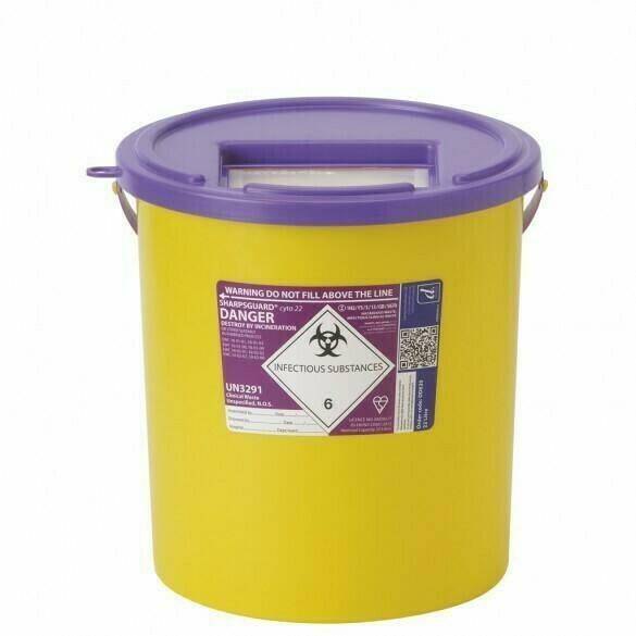 22 Litre Sharpsguard Purple Cyto Sharps Bin DD620 UKMEDI.CO.UK