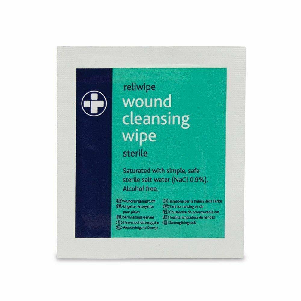 Reliwipe Moist Saline Cleansing Wipes Pakke med 5