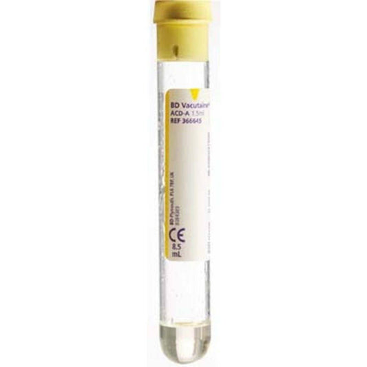 BD Vacutainer 8.5ml ACD-A Yellow Blood Collection Tubes 366645 UKMEDI.CO.UK