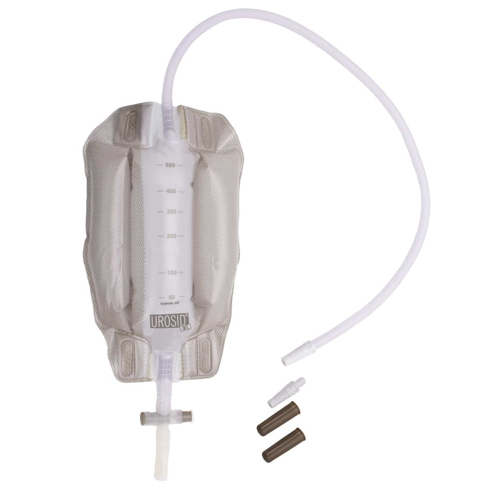 50cm 750ml UROSID 3C Sterile Leg Bags with Triple Chamber and Flap Valve