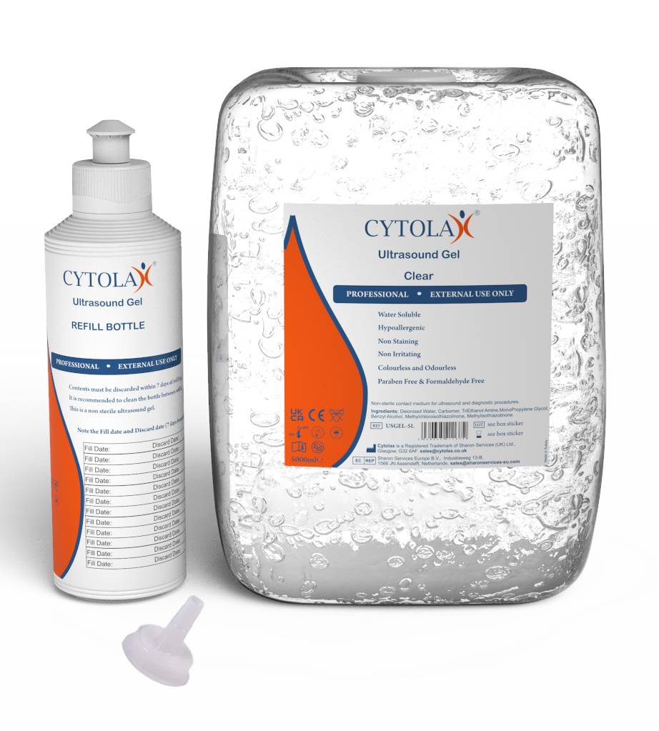 Cytolax Clear Ultrasound Gel 5 liter med påfyllingsflaske