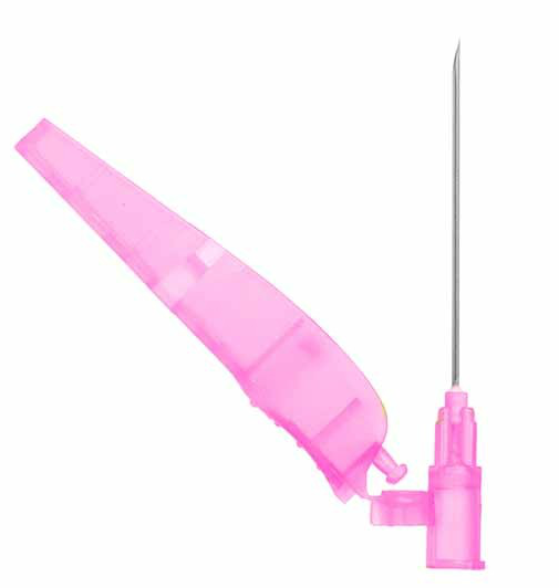 18g Pink 1.5 inch Terumo Agani Safety Needle