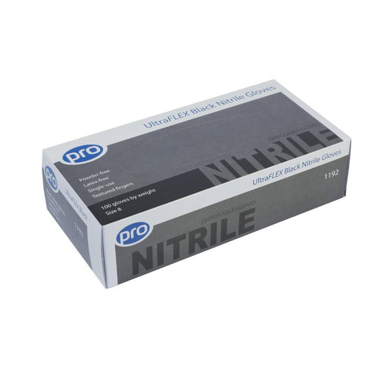PRO UltraFLEX svart nitril hanskeboks med 100 stk