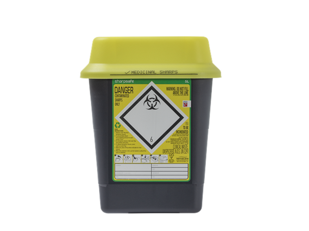 5 liter gul skarpe beholder Gul Sharpsafe