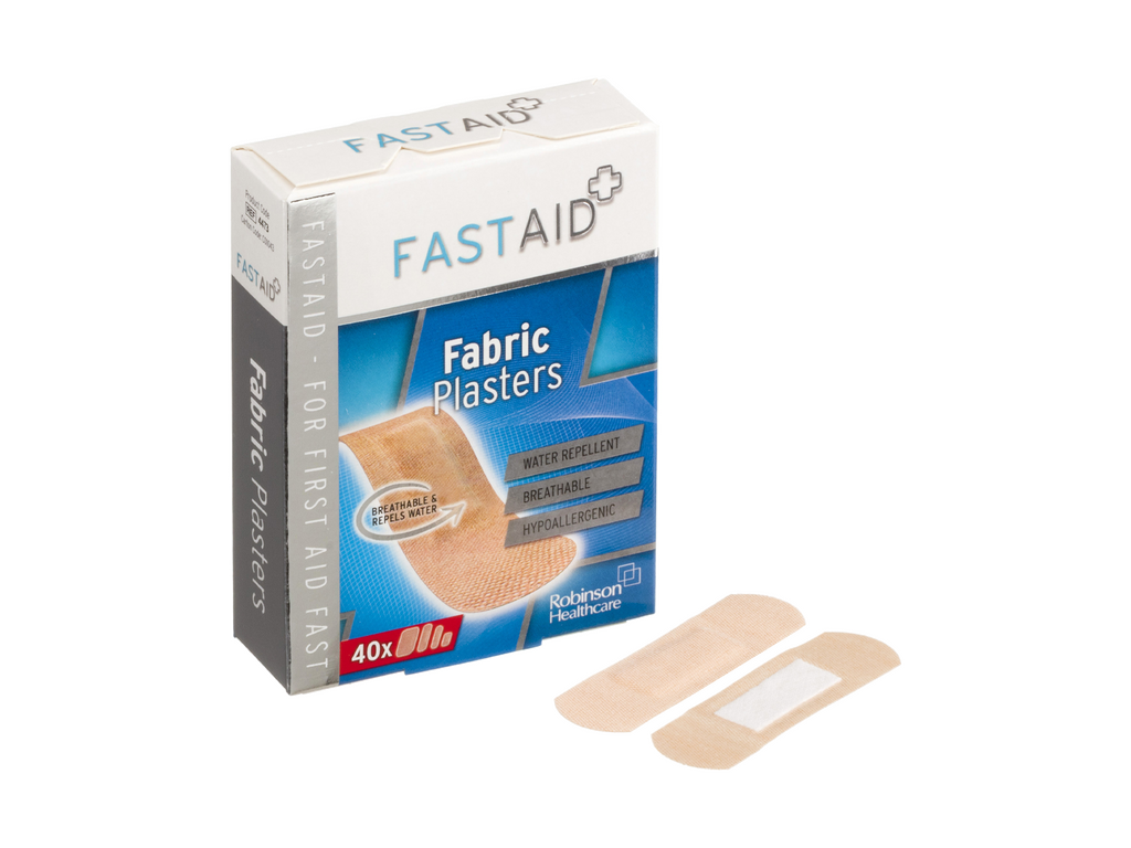 Hurtighjelp antiseptisk stoffplaster 40 diverse plaster i 4 størrelser