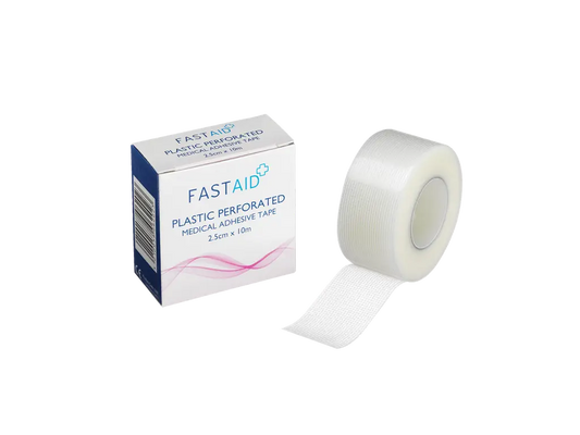 2,5 cm x 10 m Fast Aid Perforert plasttape