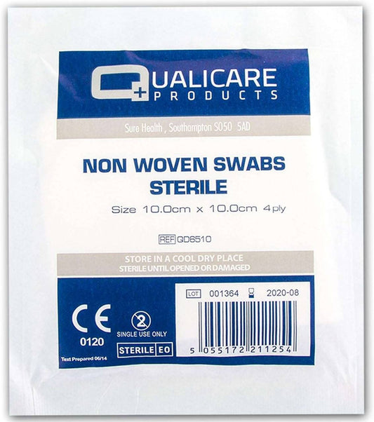 10 x 10 cm 4-lags Non Woven Sterile Swabs 5 Stk