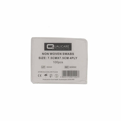 Gauze Swabs: 7,5 cm x 7,5 cm 4-lags x 100