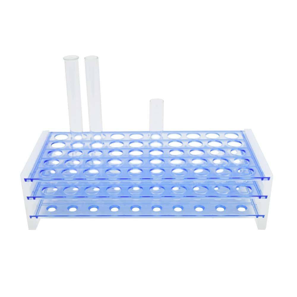 50 spor plast testrørstativ 7 x 21,5 x 10,5 cm