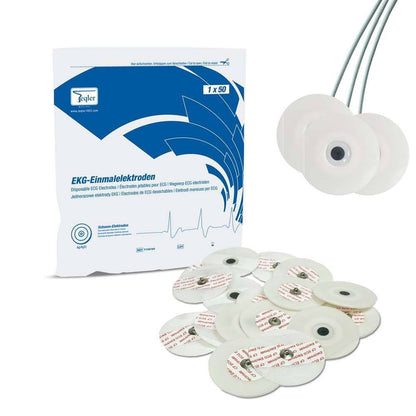 Skum-EKG-elektroder for knappadaptere Pakke med 50 Teqler