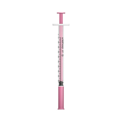 1 ml 0,5 tommer 27 g rosa Unisharp sprøyte og nål u100