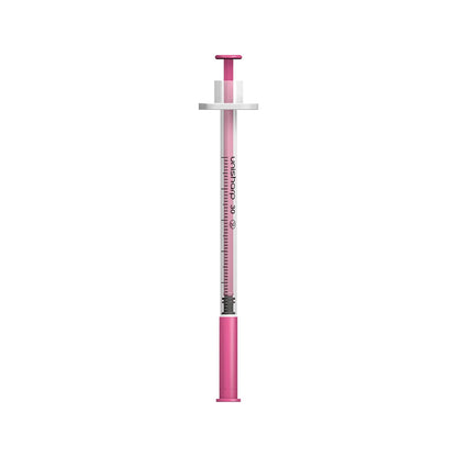 0,5 ml 0,5 tommer 30 g rosa Unisharp sprøyte og nål u100