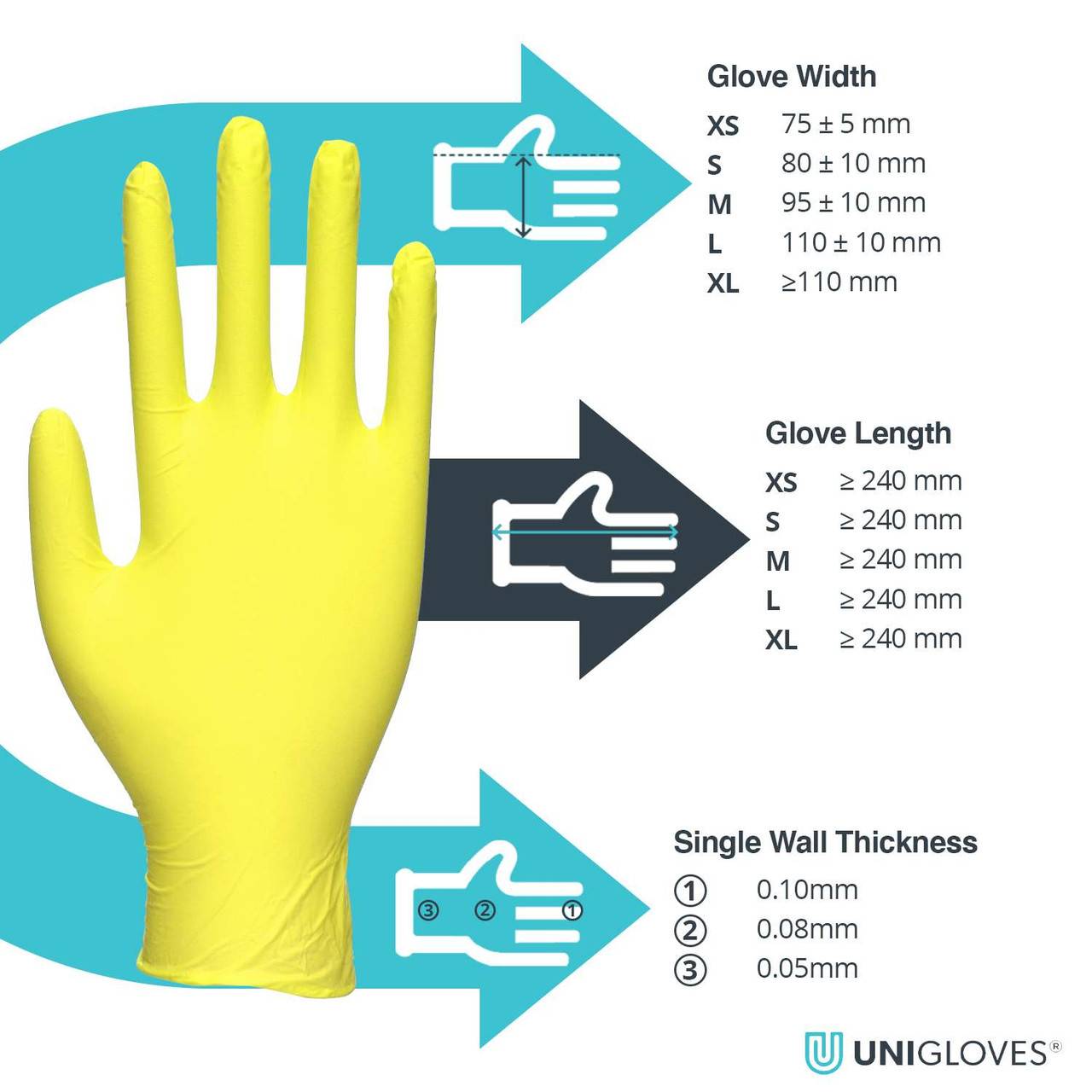 Unigloves Yellow Pearl Nitrile hansker