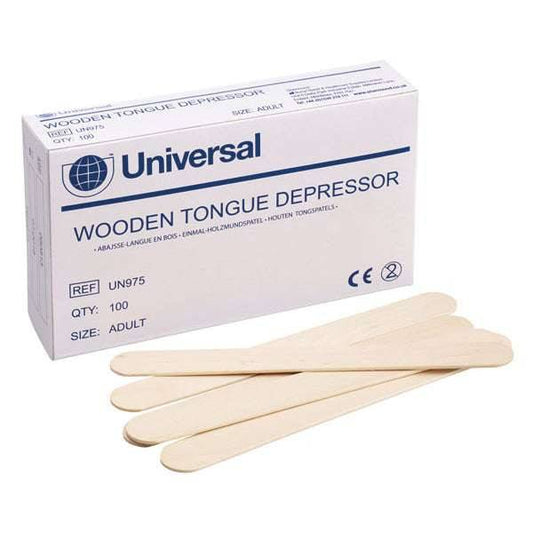 Wooden Tongue Depressors 6 inch Box of 100 Universal - UKMEDI